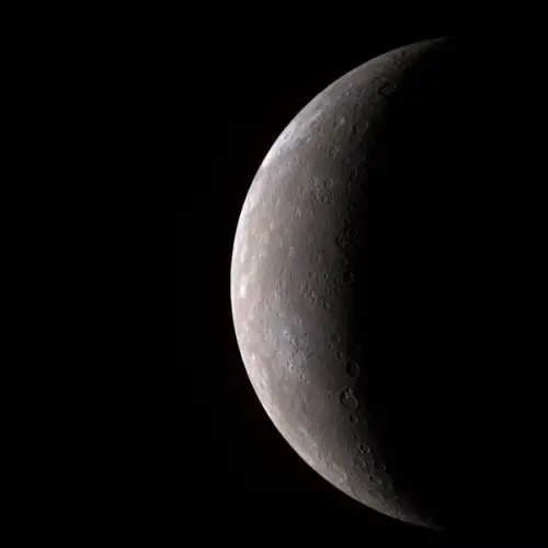 An image of the planet Mercury, taken from MESSENGER